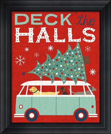 Framed Holiday on Wheels Red IV Print