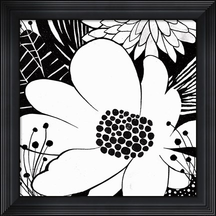 Framed Feeling Groovy II Black and White Print