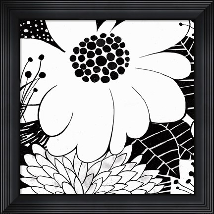 Framed Feeling Groovy I Black and White Print