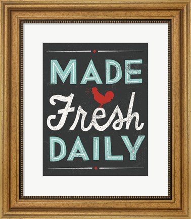 Framed Retro Diner Made Fresh Daily Print