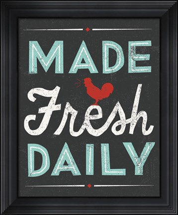 Framed Retro Diner Made Fresh Daily Print