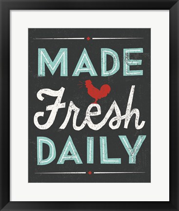 Framed Retro Diner Made Fresh Daily Print