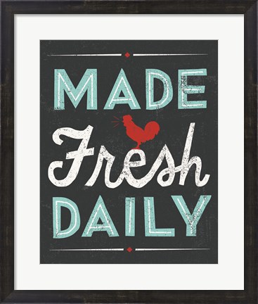 Framed Retro Diner Made Fresh Daily Print