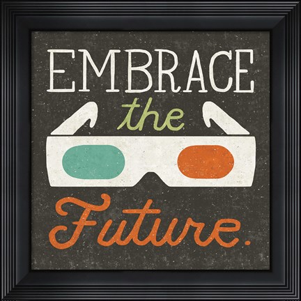 Framed Retro Desktop 3D Glasses Print
