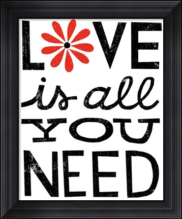 Framed Inspiration Love II Red Flowers Print