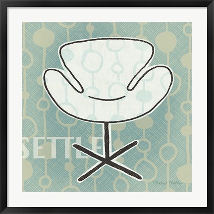 Framed Retro Chair IV Settle Print