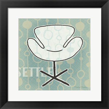 Framed Retro Chair IV Settle Print