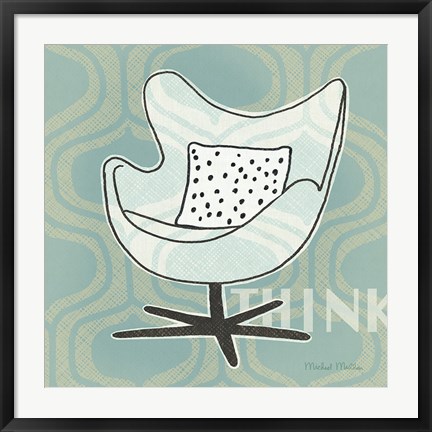 Framed Retro Chair II Think Print