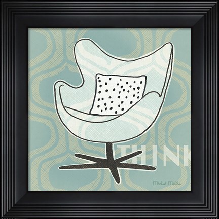 Framed Retro Chair II Think Print