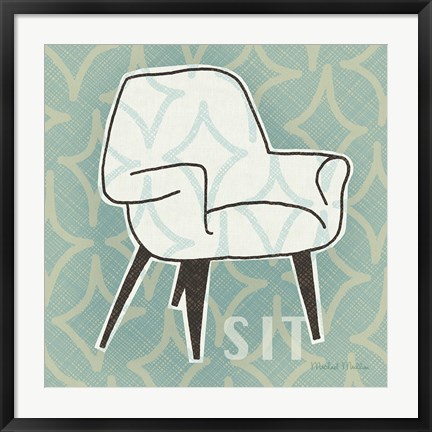 Framed Retro Chair I Sit Print