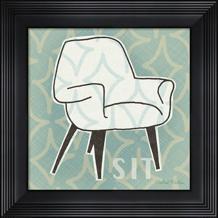 Framed Retro Chair I Sit Print