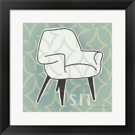 Framed Retro Chair I Sit Print