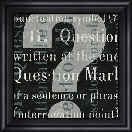 Framed Punctuated Text IV Print