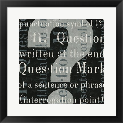 Framed Punctuated Text IV Print