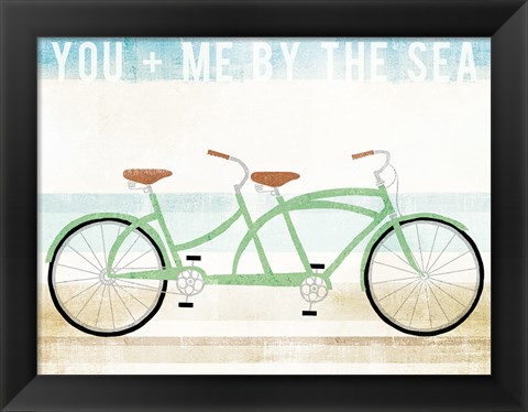 Framed Beach Cruiser Tandem v2 Print