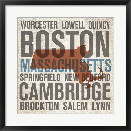 Framed Massachusetts Print
