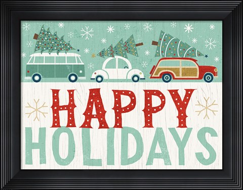 Framed Holiday on Wheels IX Print