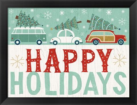 Framed Holiday on Wheels IX Print