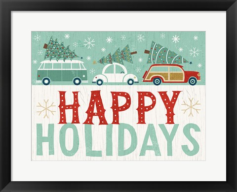 Framed Holiday on Wheels IX Print