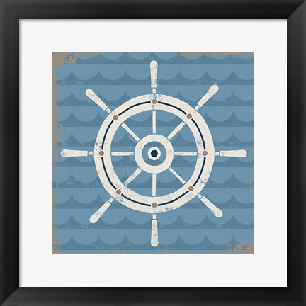 Framed Nautical Helm Print