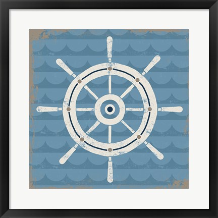 Framed Nautical Helm Print