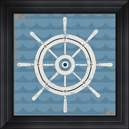 Framed Nautical Helm Print