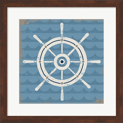 Framed Nautical Helm Print