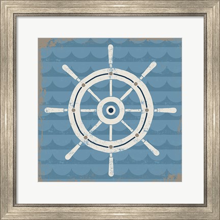 Framed Nautical Helm Print