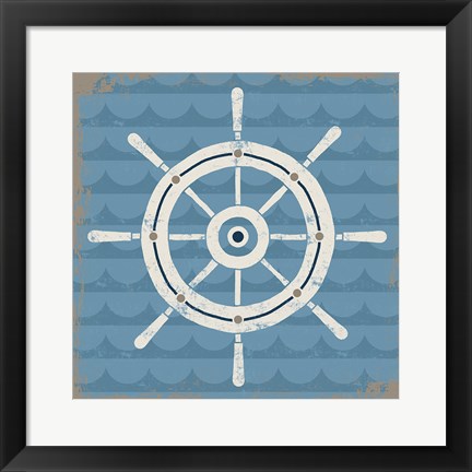 Framed Nautical Helm Print