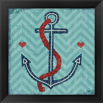 Framed Nautical Love Anchor Print