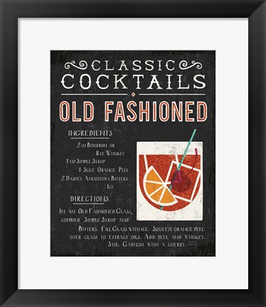 Framed Classic Cocktail Old Fashioned Print