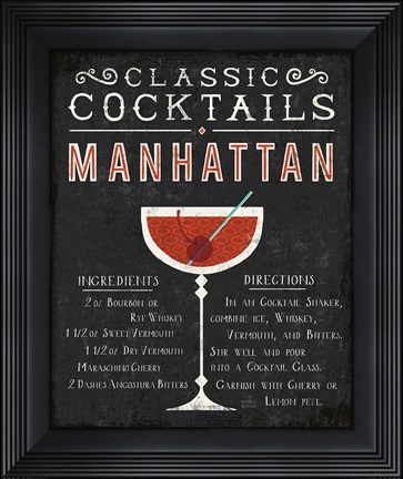 Framed Classic Cocktail Manhattan Print