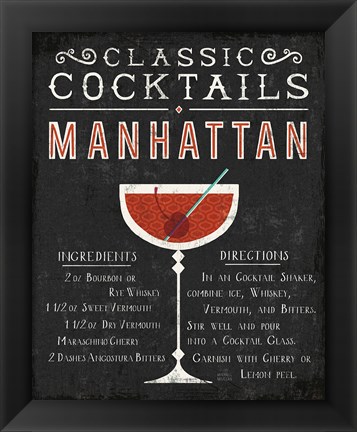 Framed Classic Cocktail Manhattan Print