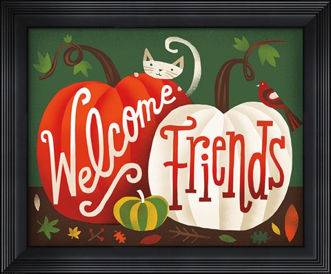 Framed Harvest Time Welcome Friends Print