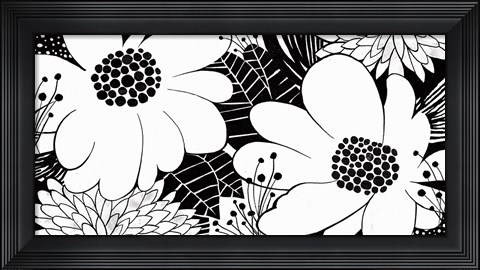 Framed Feeling Groovy Black and White Print