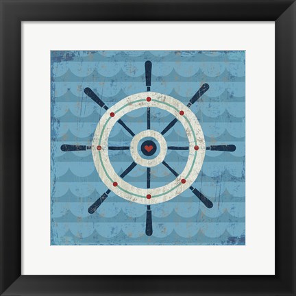 Framed Nautical Love Helm Print