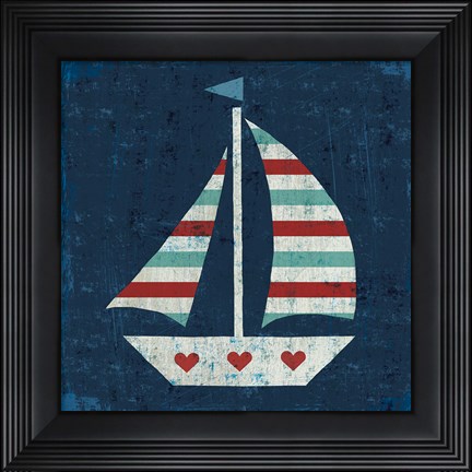 Framed Nautical Love Sail Boat Print