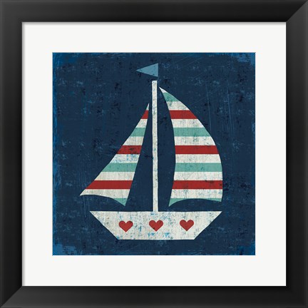 Framed Nautical Love Sail Boat Print