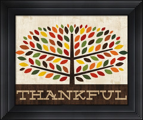Framed Family Tree - Thankful Print