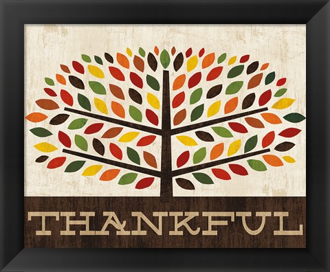 Framed Family Tree - Thankful Print
