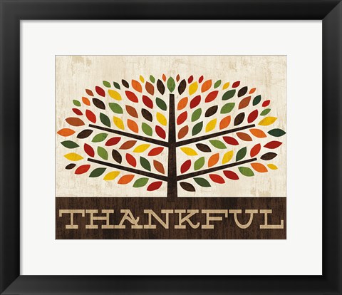 Framed Family Tree - Thankful Print