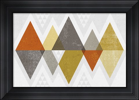 Framed Mod Triangles II Retro Print