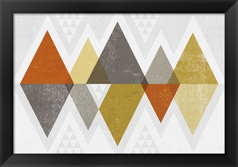 Framed Mod Triangles II Retro Print