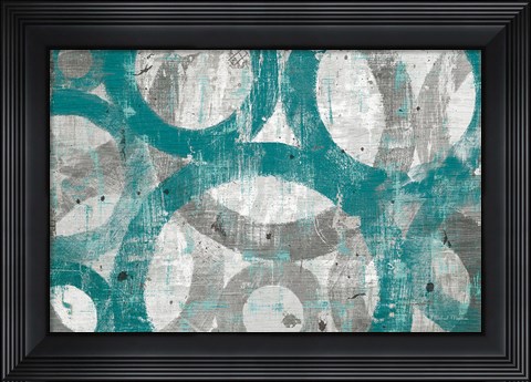 Framed Industrial I Teal Print