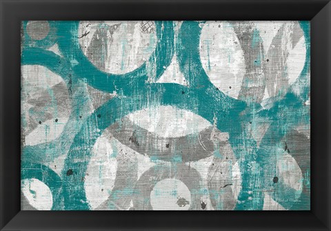 Framed Industrial I Teal Print