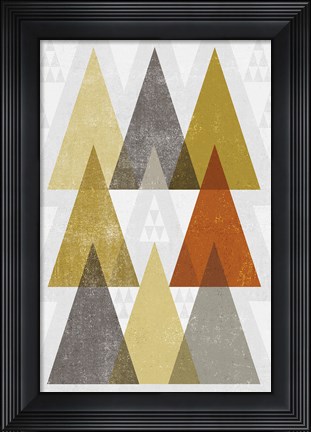 Framed Mod Triangles IV Retro Print