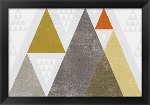 Framed Mod Triangles I Retro Print