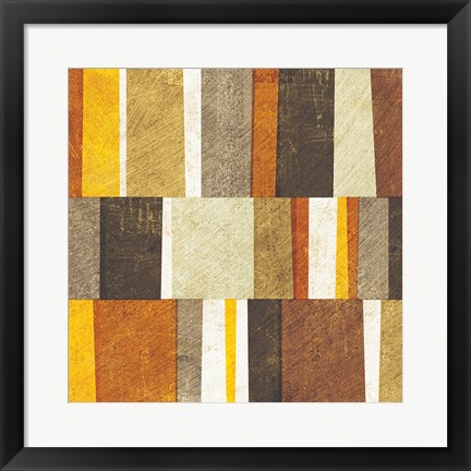 Framed Neutral and Spice Abstract Print