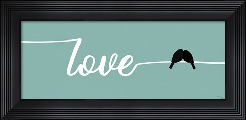 Framed Birds on Words I Print