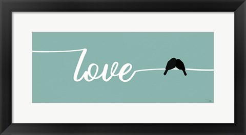 Framed Birds on Words I Print